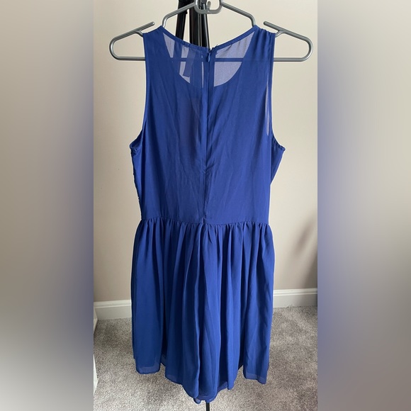 NWT Francesca’s Collection Blue Sleeveless Sequin Mesh Dress Blue size large - Picture 4 of 16